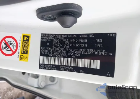 2019 Toyota Highlander Xle from USA, damaged, VIN 5TDKZRFH2KS367207